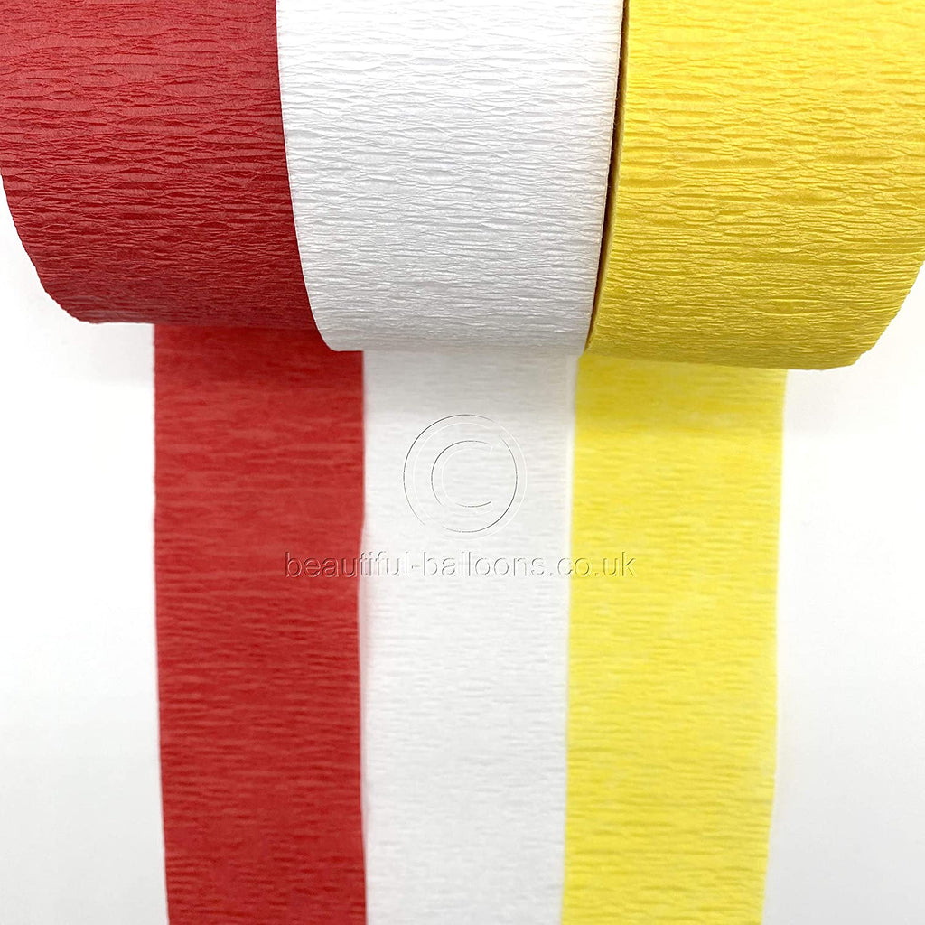 Circus Shades Crepe Paper Roll Streamer Kit - Red, Yellow & White!
