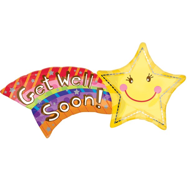 'Get Well Soon' Rainbow and Star Supershape