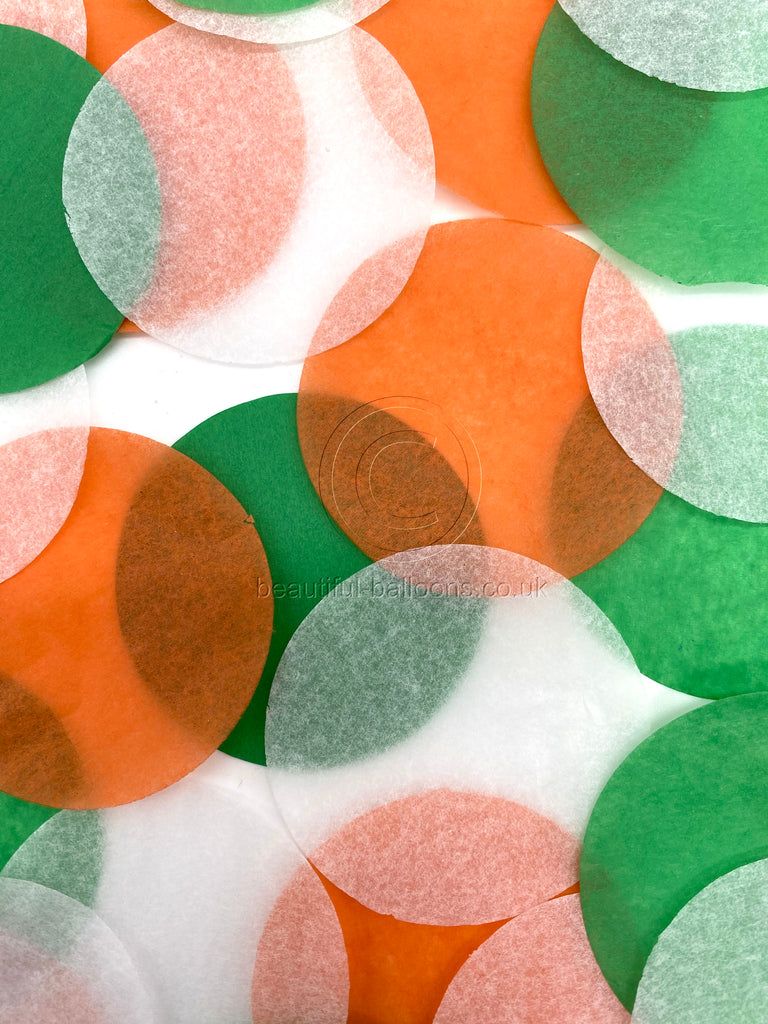 Irish Shade Range Tissue Paper Confetti - Green, White & Orange - St Patrick's Day!