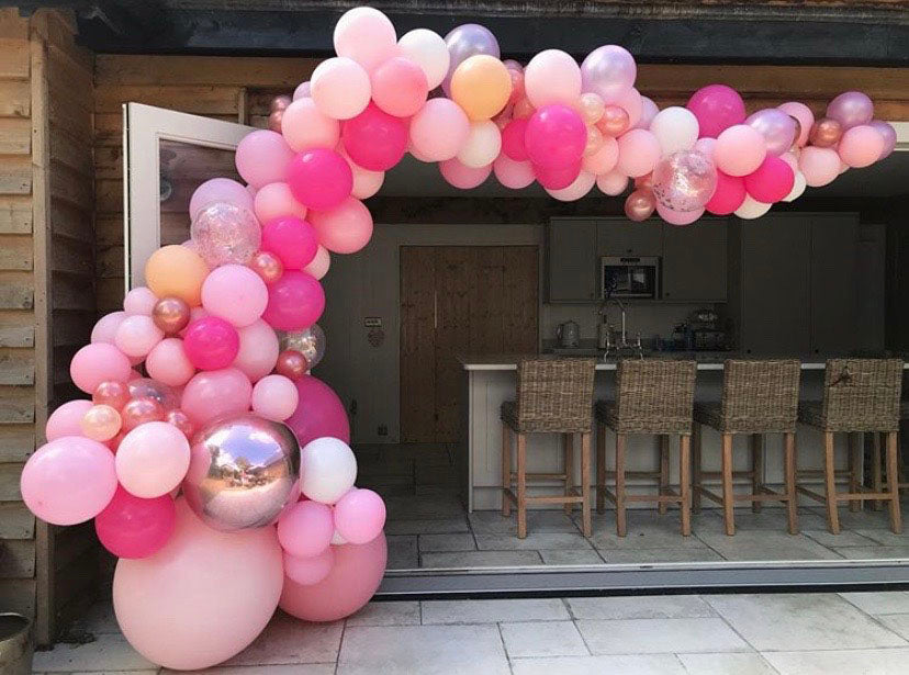 Pink Organic Balloon Installation