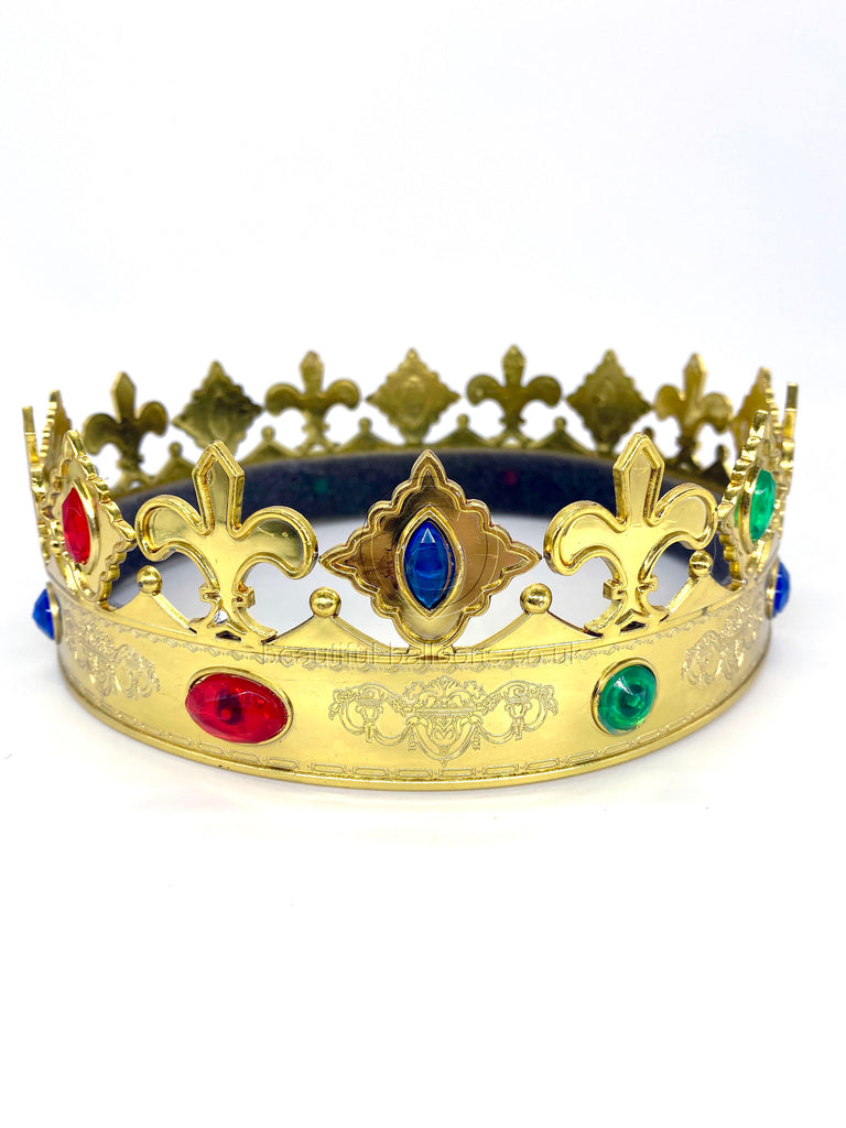 Prince, King or Queen Plastic Crown - Regal & Ornate with Gems! Royal celebrations