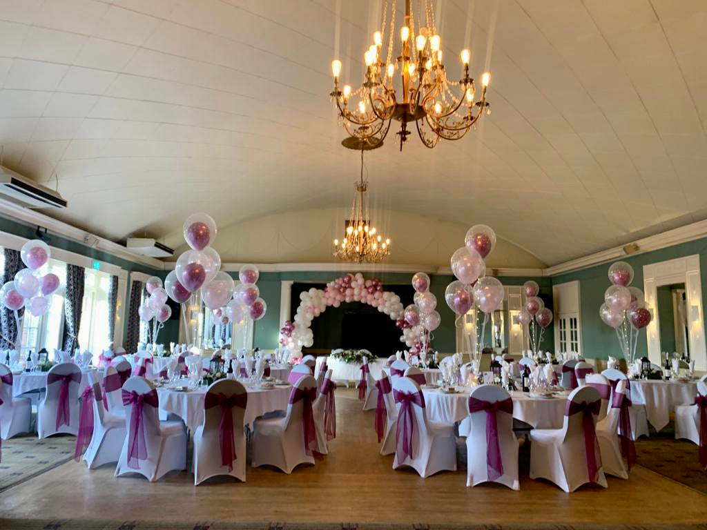 Sophisticated Clear and Soft Pinks Latex Table Wedding Balloons