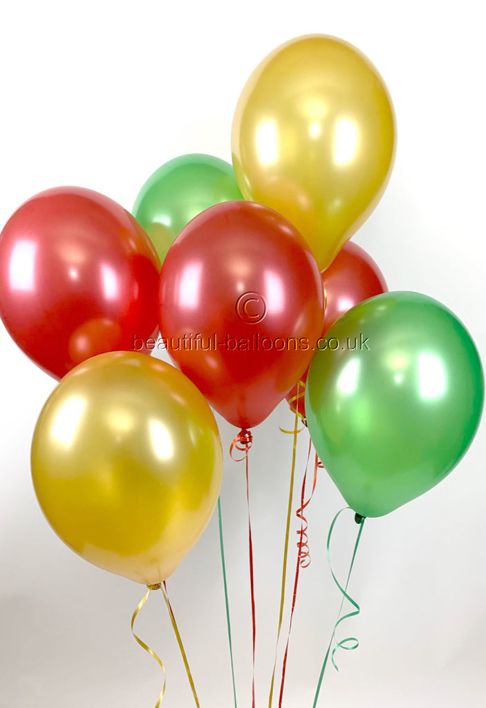 Pearlised Traditional Christmas Latex Balloons