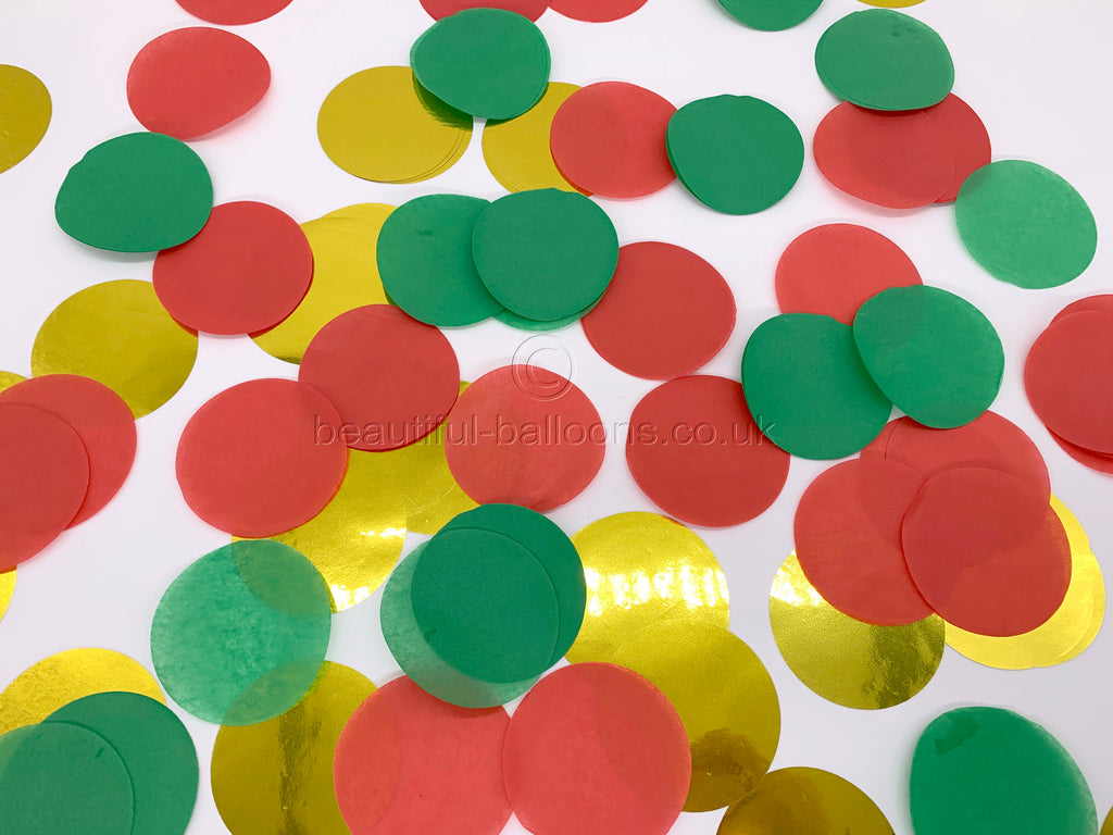 Red, Green and Gold Christmas Confetti