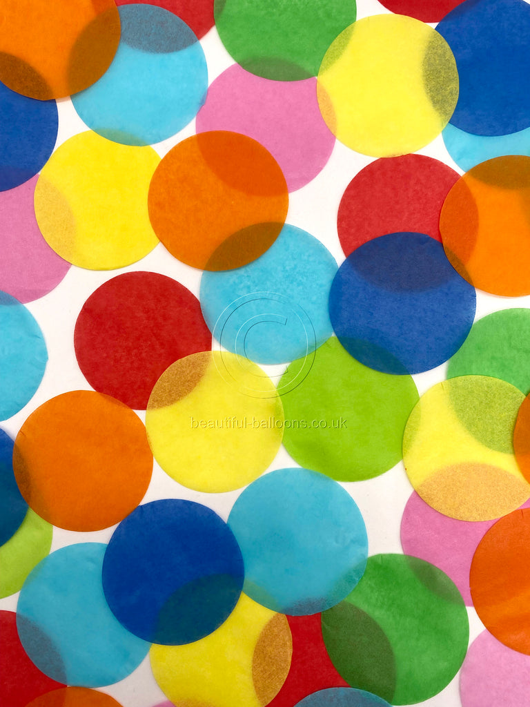 Rainbow Coloured Tissue Paper Confetti Circles