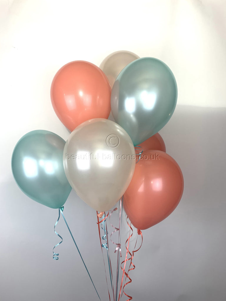 Cool Summer Days Shade Range Pearlised Latex Balloons (Helium Quality)UNFILLED