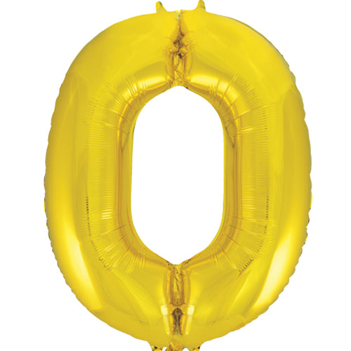 Number 0 Foil Shaped Balloon - Available in 6 colours