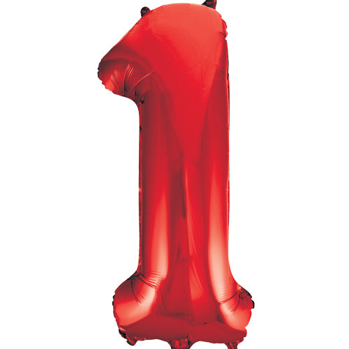 Number 1 Foil Shaped Balloon - Available in 8 colours