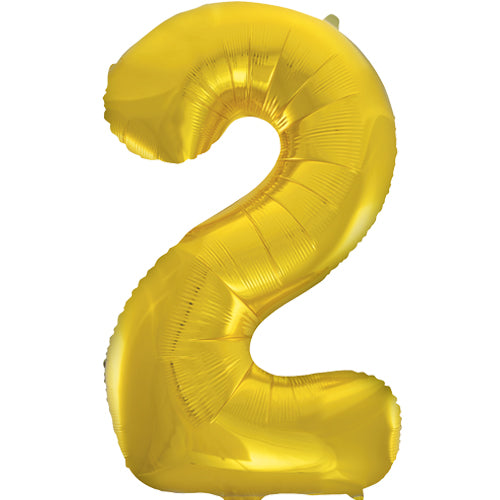 Number 2 Foil Shaped Balloon - Available in 6 colours