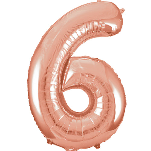 Number 6 Foil Shaped Balloon - Available in 6 colours