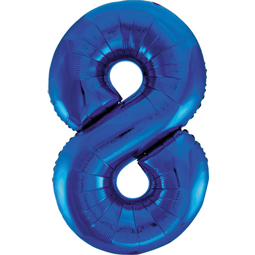 Number 8 Foil Shaped Balloon - Available in 6 colours