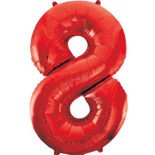 Number 8 Foil Shaped Balloon - Available in 6 colours