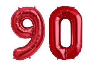 Number 90 Foil Shaped Balloons - Available in 6 colours