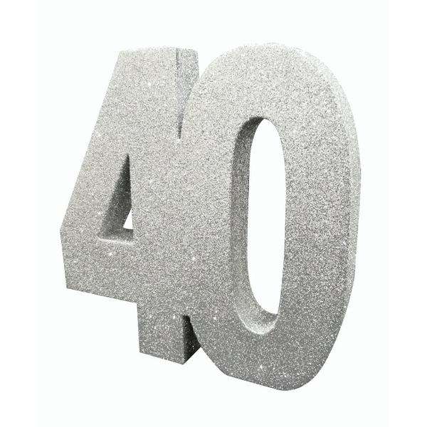 Age Milestone Silver Glitter Table Decoration - Available in different ages
