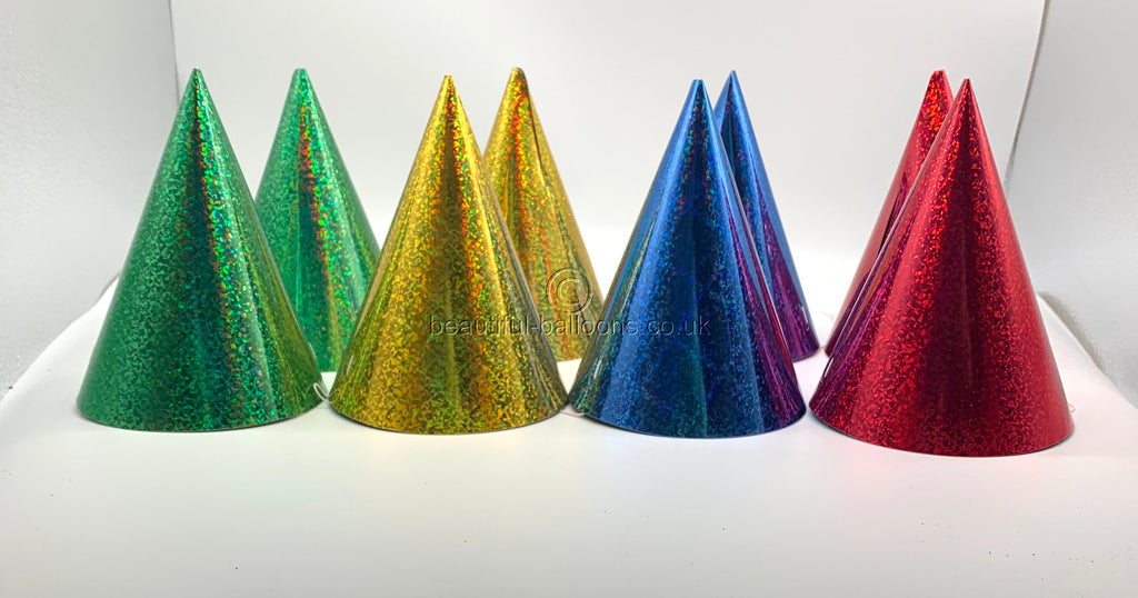 Party - Cone  Hats, Foil (pack of 8)