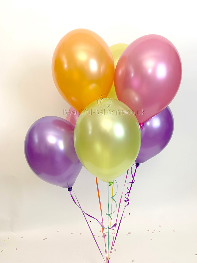 Tropical  UNFILLED Latex Balloons With Curling Ribbon - Great for Hawaiian Beach Parties!
