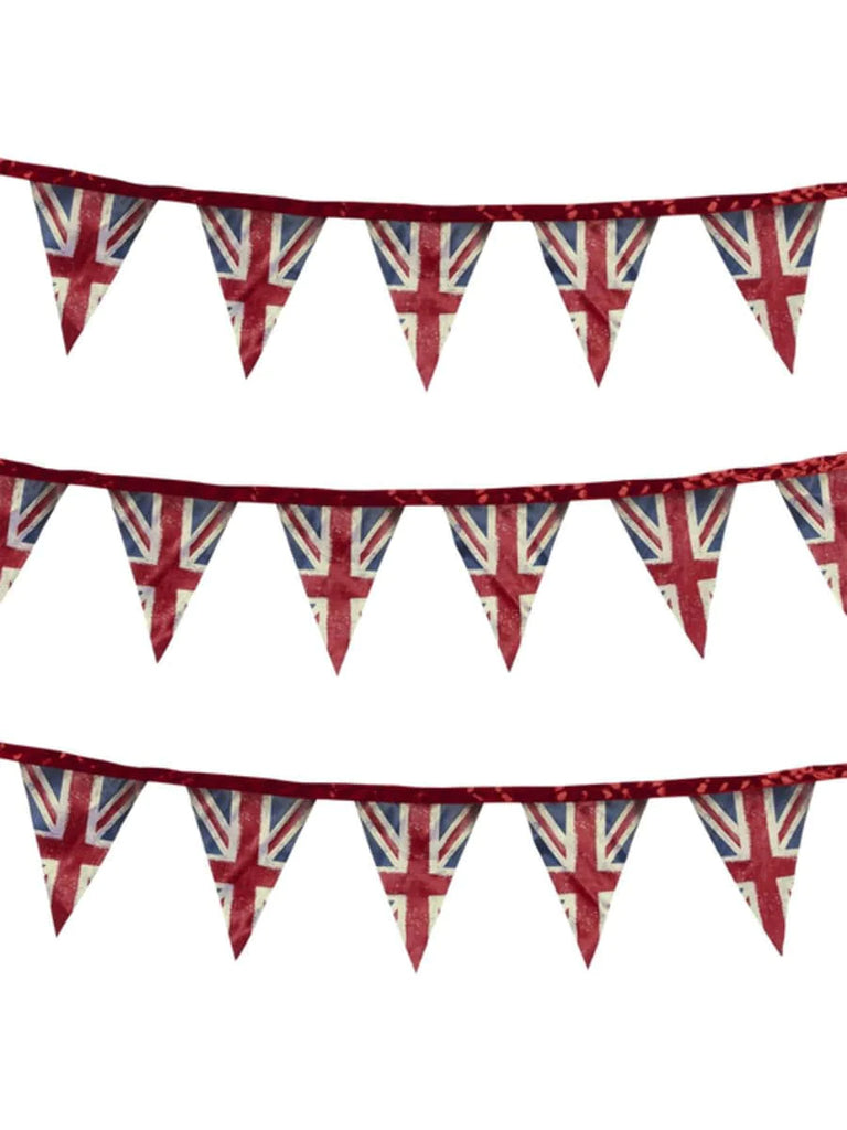 Union Jack 3 mt Fabric Triangle bunting for The Kings Coronation