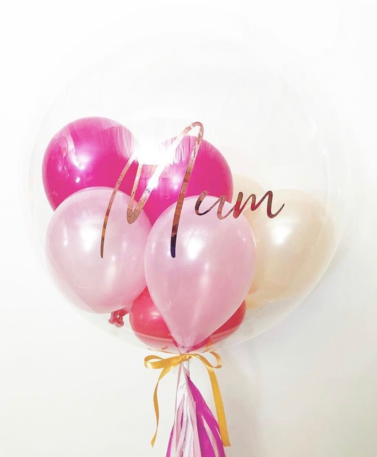 Pink Personalised Bubble Balloon