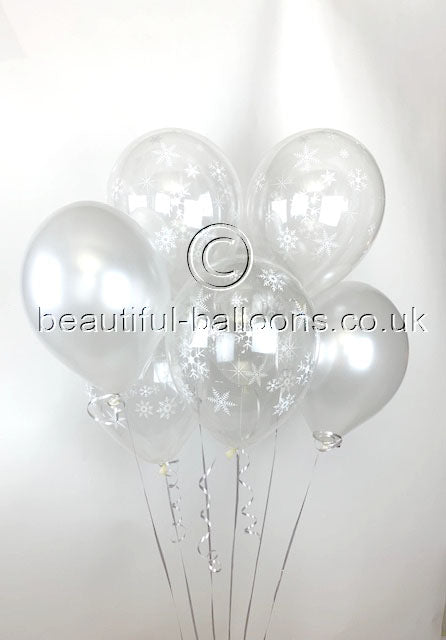 Winter Wonderland Pearlised Latex Balloons (Helium Balloons)